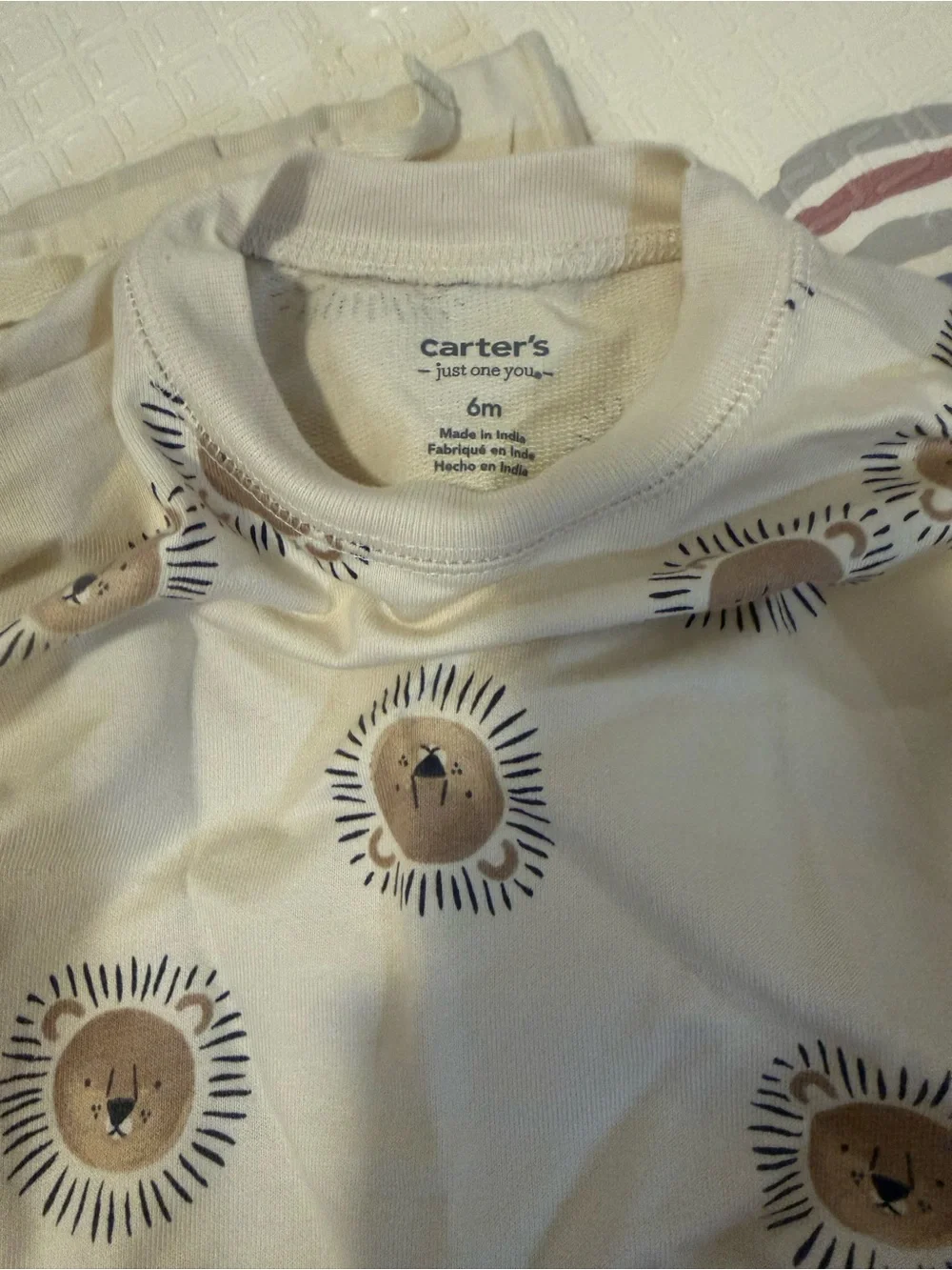 Carter's Cream Kids Matching Set with Brown Sun Motif